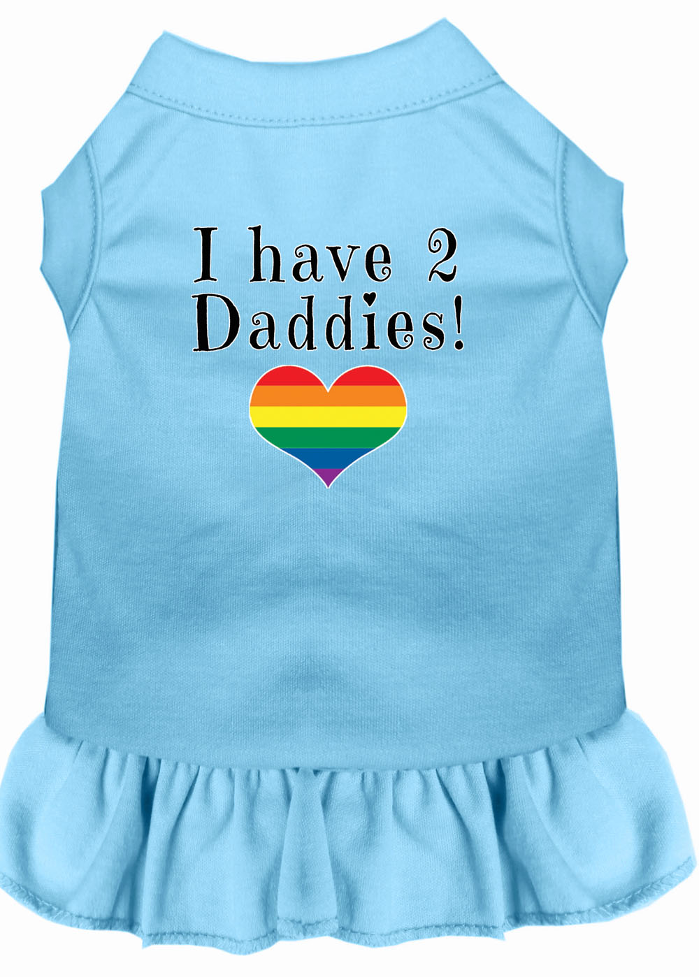 I have 2 Daddies Screen Print Dog Dress Baby Blue XXL